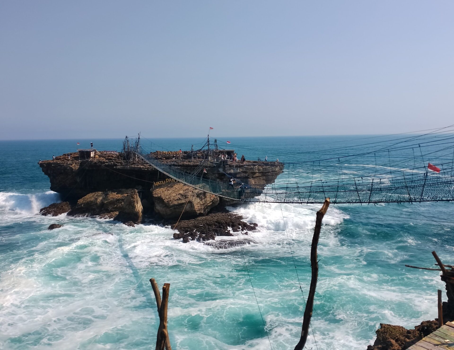 timang beach private tour - hanging bridge